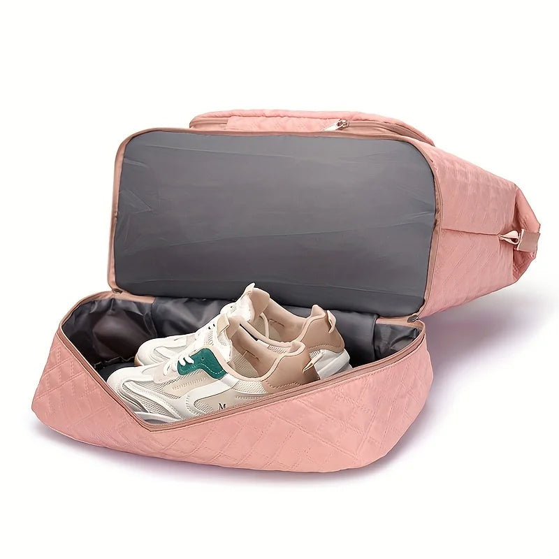 Large Capacity Gym Duffel Bag – Lightweight Argyle Weekend Travel Bag for Women