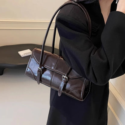 Foxer Women S Shoulder Bag Genuine Leather Retro Female Tote Underarm Versatile Large Capacity