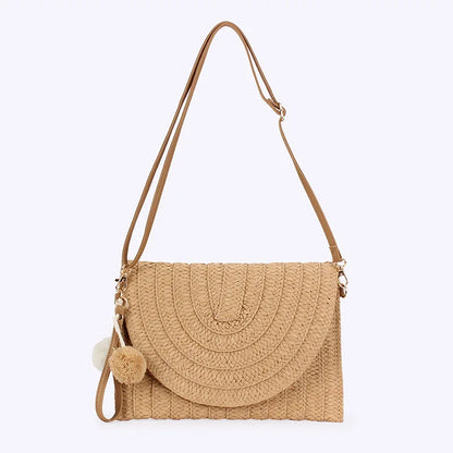 Straw Woven Envelope Clutch – Women's Summer Beach Crossbody Bag