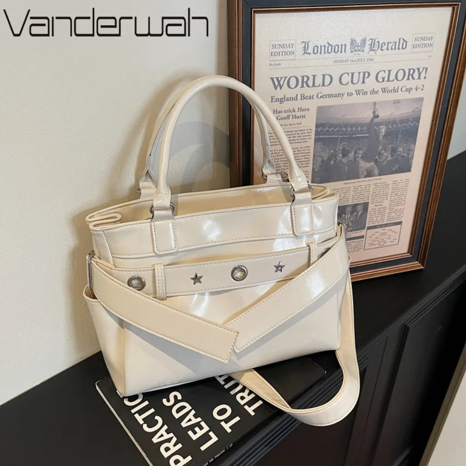 PU Leather Tote Bag – Large Capacity Women's Shoulder & Crossbody