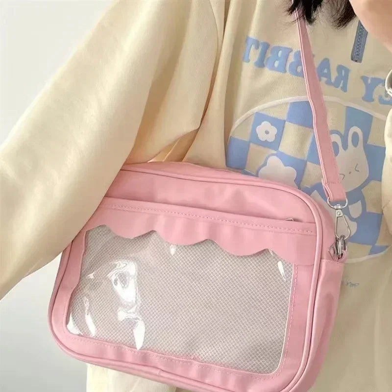 Harajuku Ita Bag for Women – Transparent PU Crossbody Bag
