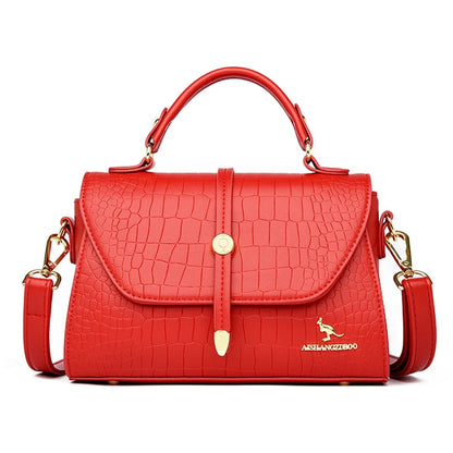 Crocodile Pattern Leather Crossbody Bag for Women