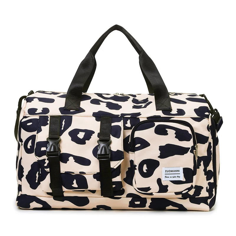 Zebra Print Sports Gym Bag with Shoe Compartment