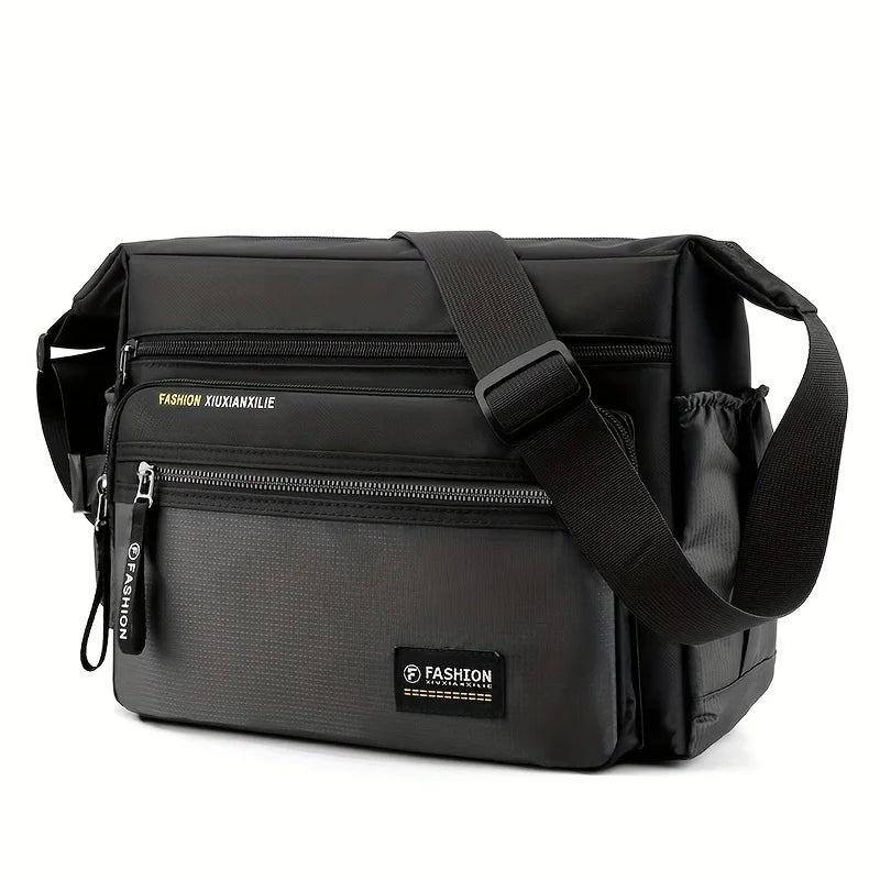Waterproof Nylon Men's Crossbody Shoulder Bag – Multi-Pocket