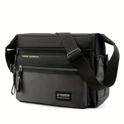 Waterproof Nylon Men's Crossbody Shoulder Bag – Multi-Pocket