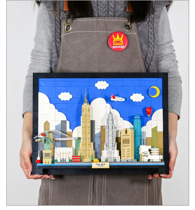 New York City Skyline Building Blocks Wall Art – 1130pcs MOC Display Set