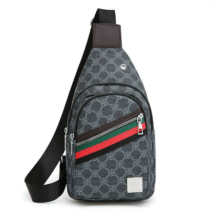 Men's Crossbody Messenger Bag - Casual Sling Chest Bag with Earphone Hole