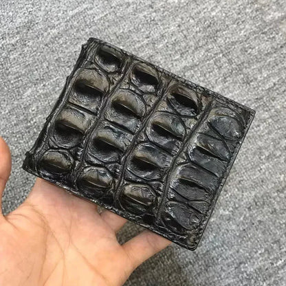 Crocodile Leather Short Wallet for Men – Luxury Card Holder