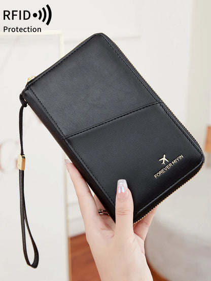 RFID Travel Passport Wallet with Card Slots & ID Window
