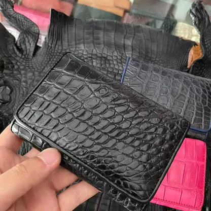 Crocodile Leather Short Wallet for Women – Multi-Color