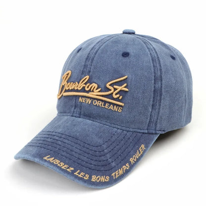 Washed Cotton Embroidered Baseball Cap – Unisex Casual Dad Hat