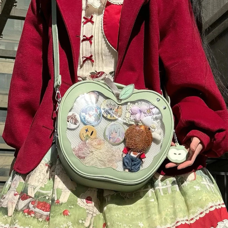 Apple-Shaped Ita Bag – Kawaii Harajuku Crossbody Handbag