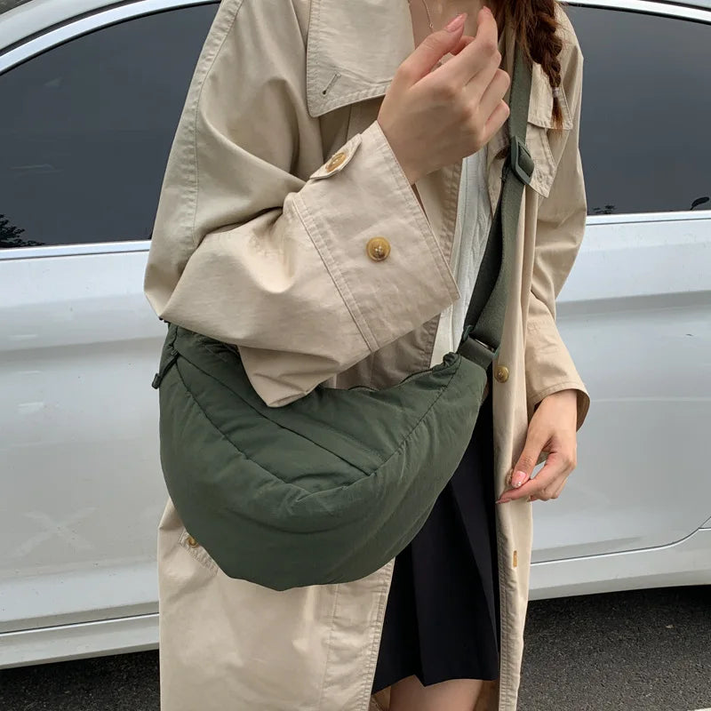 Lightweight Hobo Crossbody Bag – Casual Puffy Shoulder Bag