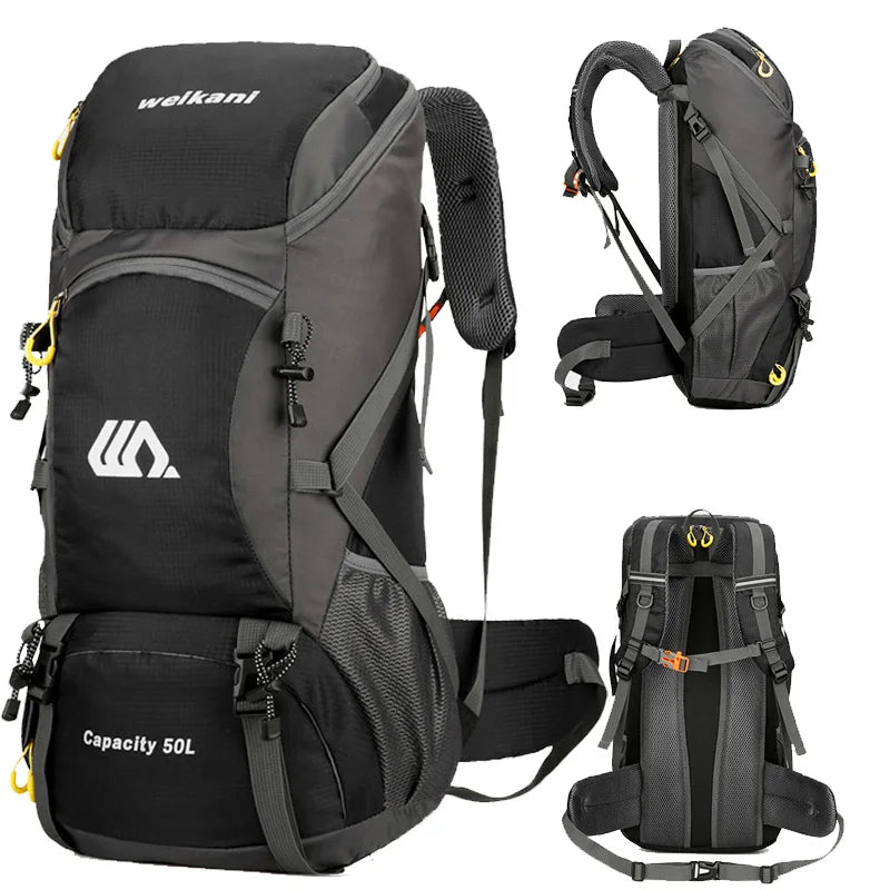 50L Hiking Backpack – Waterproof Travel Bag with Rain Cover