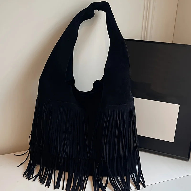 Fringe Tassel Tote Bag Women's Suede Shoulder Hobo Handbag