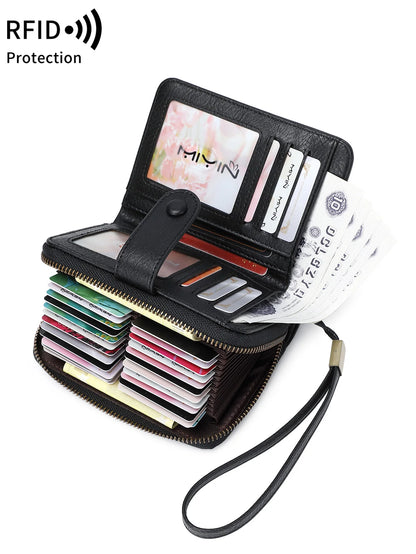 RFID Blocking Women's Large Capacity Retro Wallet – Multi-Card Organizer