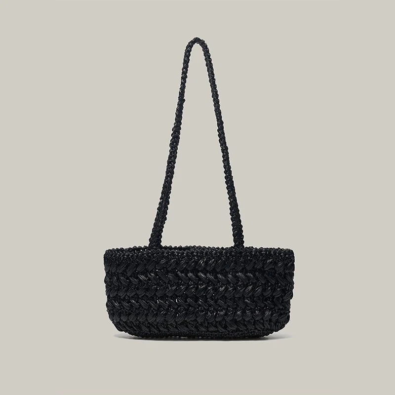 Woven Straw Shoulder Bag – Women's Raffia Underarm Handbag