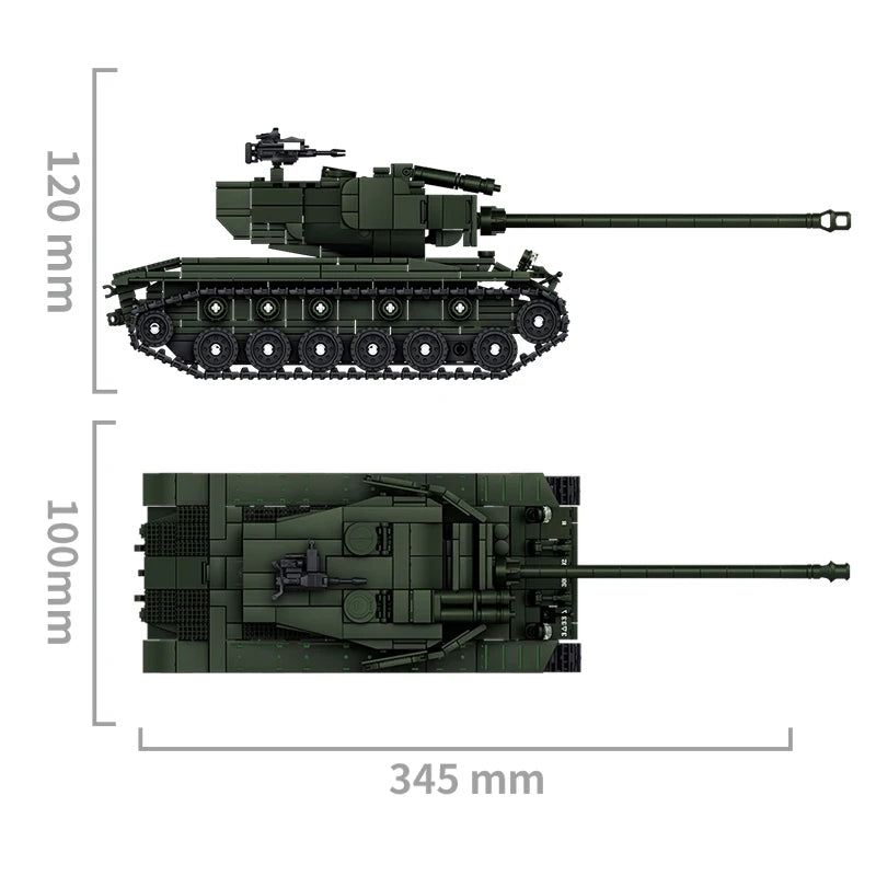 M26 Pershing Heavy Tank Building Blocks Set