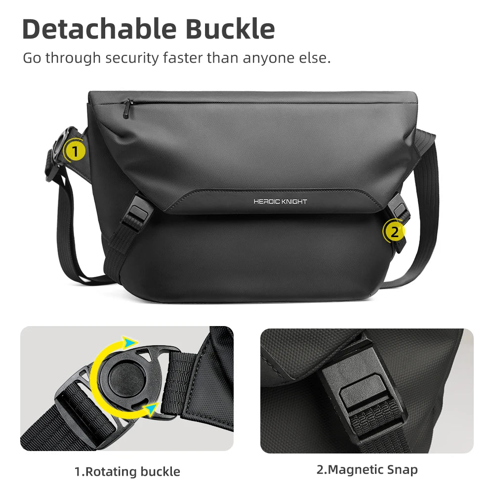 Water Repellent Messenger Bag for Men – Casual Crossbody Shoulder Bag Fits 11" iPad