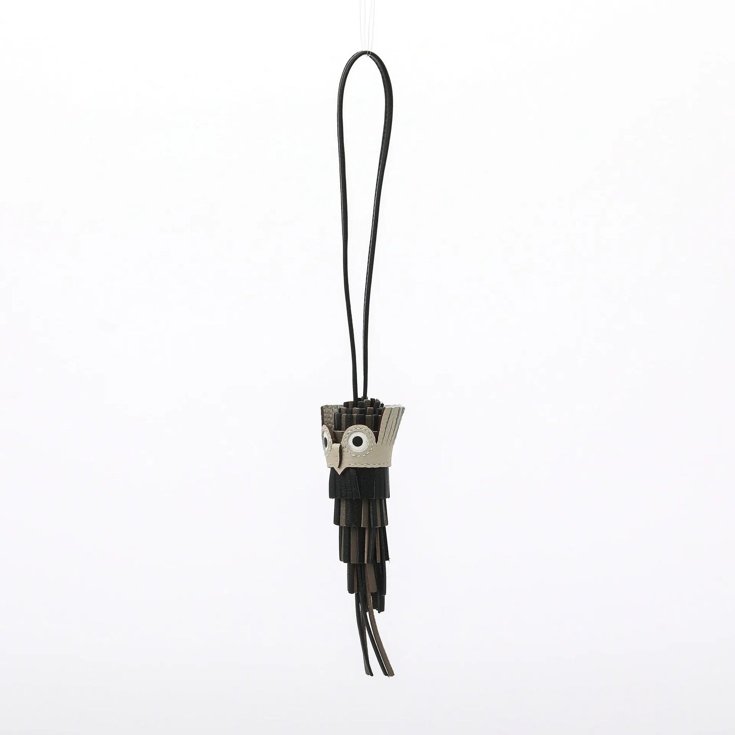 Handmade Leather Owl Bag Charm & Car Hanging Ornament