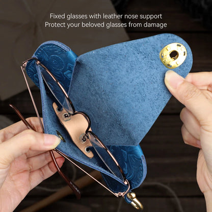 Handmade Genuine Leather Glasses Case – Soft Pouch for Sunglasses & Reading Glasses