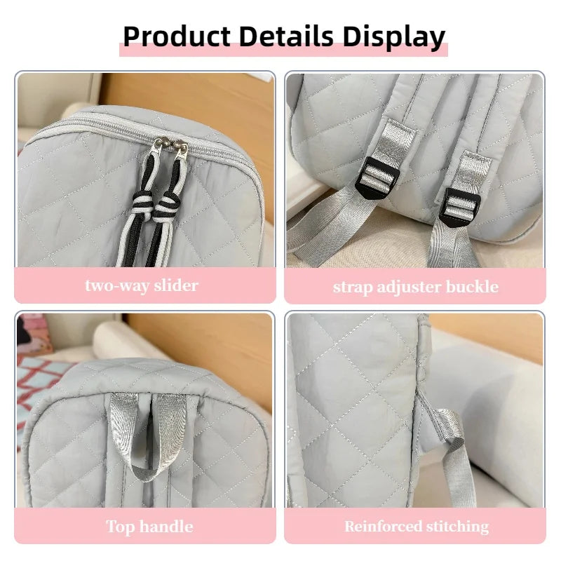 Women's Quilted Backpack with Tassel Detail – Lightweight