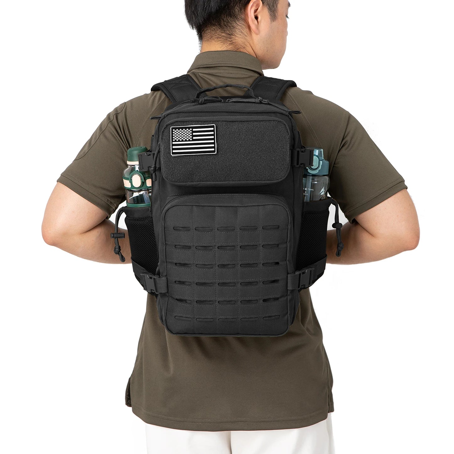 25L Tactical Backpack with Dual Cup Holders – MOLLE Hiking & Fitness Bag for Men & Women