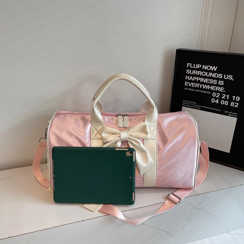 Women's Bow Duffle Bag – Gym, Travel & Weekend Shoulder Bag