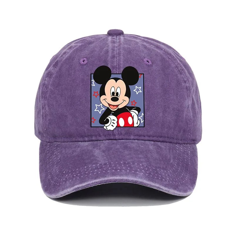 Cartoon Print Washed Baseball Cap – Unisex Vintage Snapback Hat