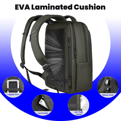 Business Laptop Backpack, Waterproof 17-Inch Bag with USB Port