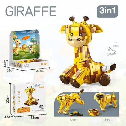 3-in-1 Animal Building Blocks Set – DIY Capybara, Panda, Penguin & More