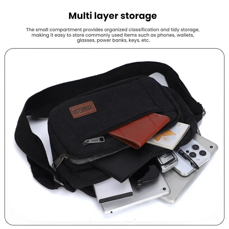 Men's Shoulder Crossbody Bag Multi-Compartment