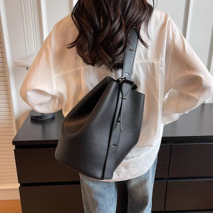 Leather Bucket Bag Set for Women – Shoulder & Crossbody