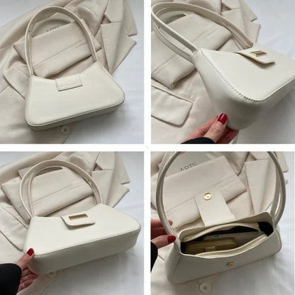 Minimalist Shoulder Bag for Women – Small Buckle Underarm Handbag