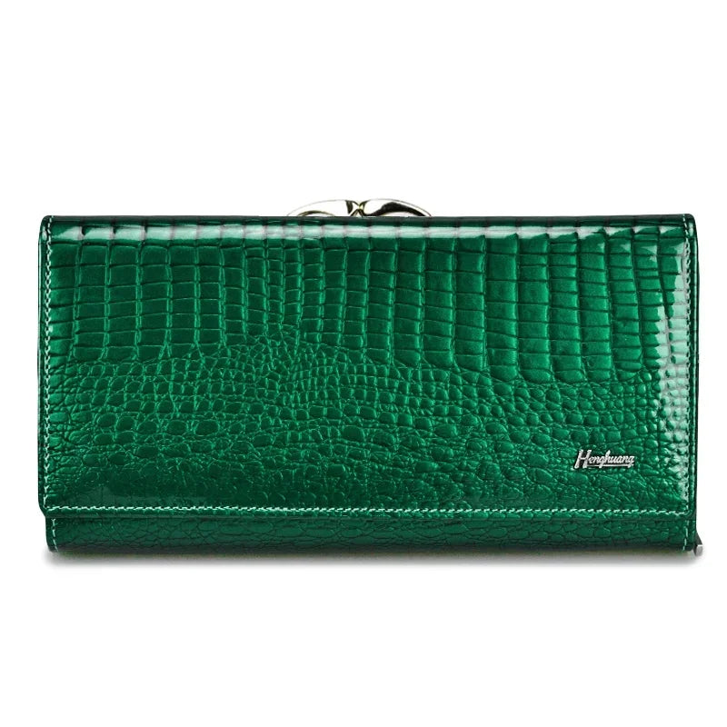 Luxury Alligator Leather Long Wallet for Women