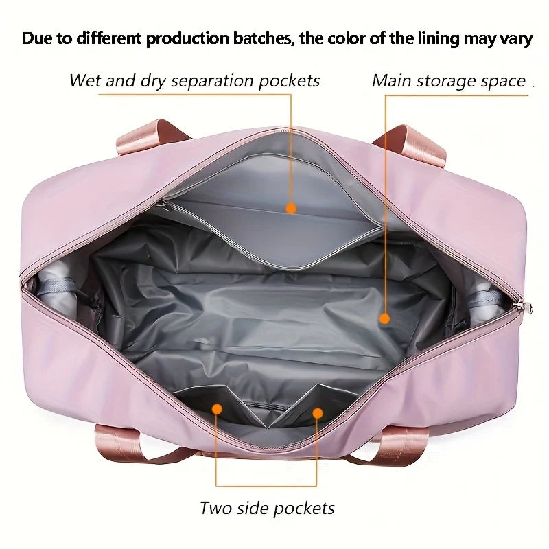 Women's Large Capacity Nylon Gym & Travel Duffle Bag