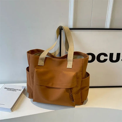 Casual Shoulder Bag Canvas Bag Women Large Capacity Summer College Student Commuting Tote Bag Women