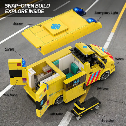 Ambulance Building Blocks Set – City Rescue Bricks Toy for Kids