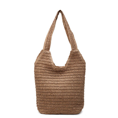 Woven Straw Beach Tote Bag for Women – Large Capacity Shoulder Bag