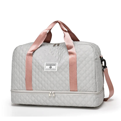 Large Capacity Travel Duffel Bag Quilted Sports Gym Bag