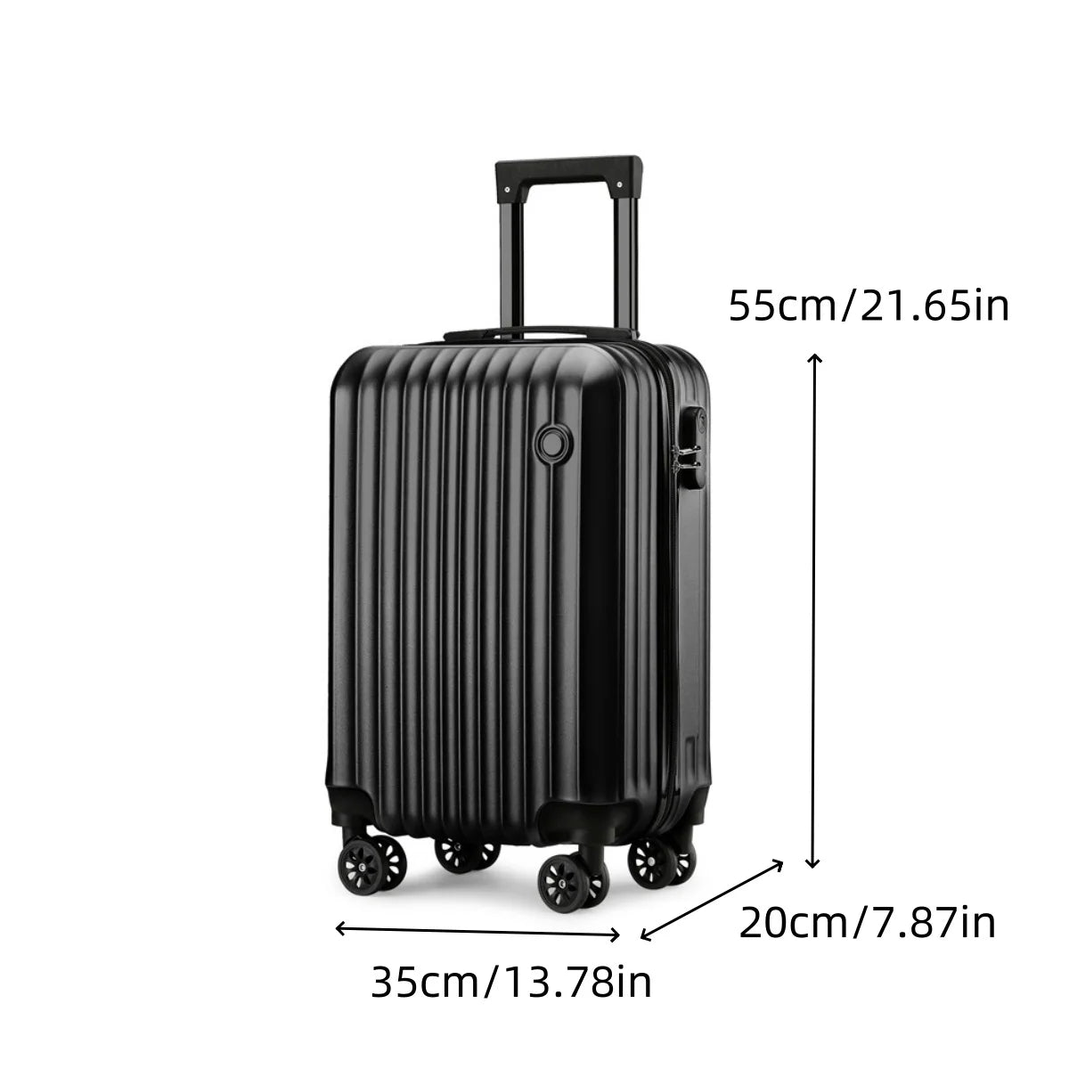 20-Inch Hardshell Trolley Suitcase with Combination Lock