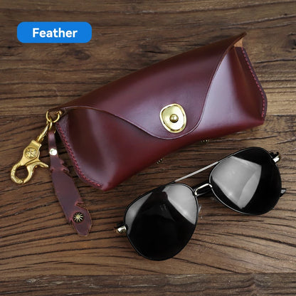 Handmade Genuine Leather Sunglasses Case for Men