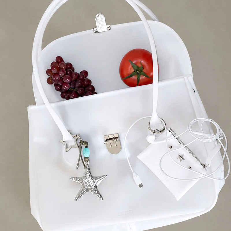 Candy Color Frosted PVC Tote Bag – Women's Shoulder Handbag