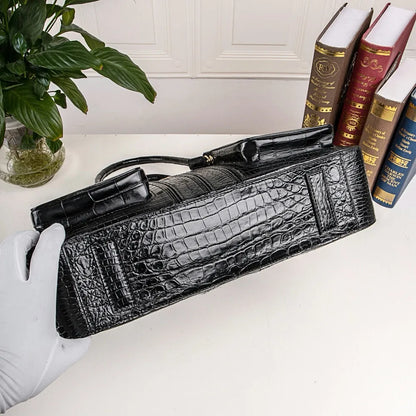 Crocodile Leather Men's Briefcase Crossbody Shoulder Bag