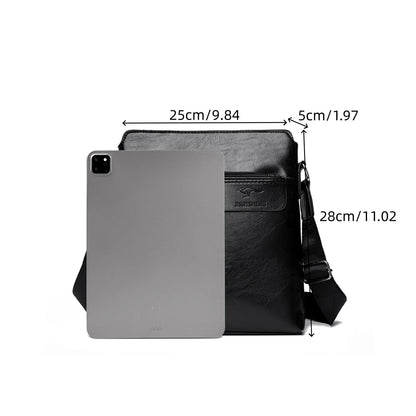 Men's Crossbody Messenger Bag – PU Leather Multi-Pocket Shoulder Bag