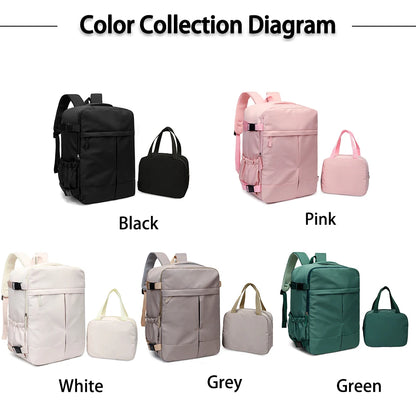 Carry-On Backpack & Tote Bag Set – 2-Piece Large Capacity Travel Luggage