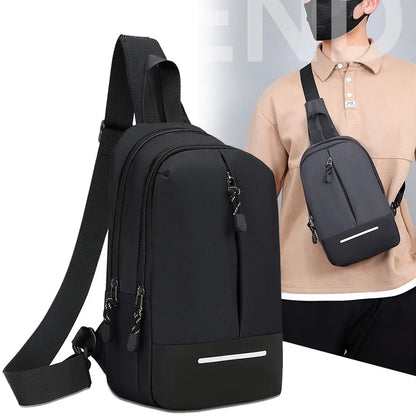 Men's Oxford Crossbody Chest Bag with Multiple Compartments