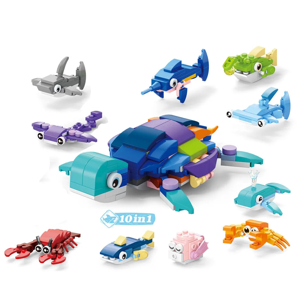 10-in-1 Animal World Building Blocks Kit – Elephant, Giraffe & More
