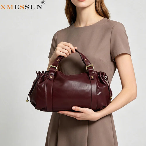 Boston Handbag - Large Capacity Soft Leather Shoulder Bag for Women