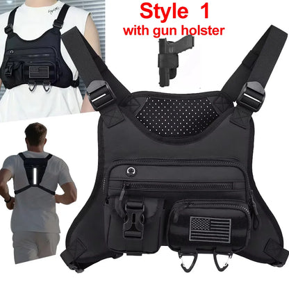 Tactical Chest Rig Vest Bag – Outdoor Running, Hiking & Hunting Pack
